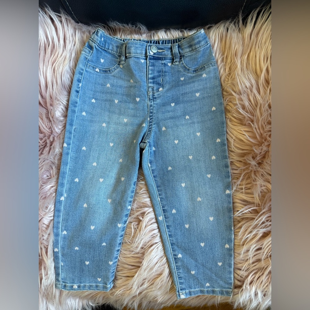 OshKosh Baby Heart Print Pull-On Denim Pants 24M